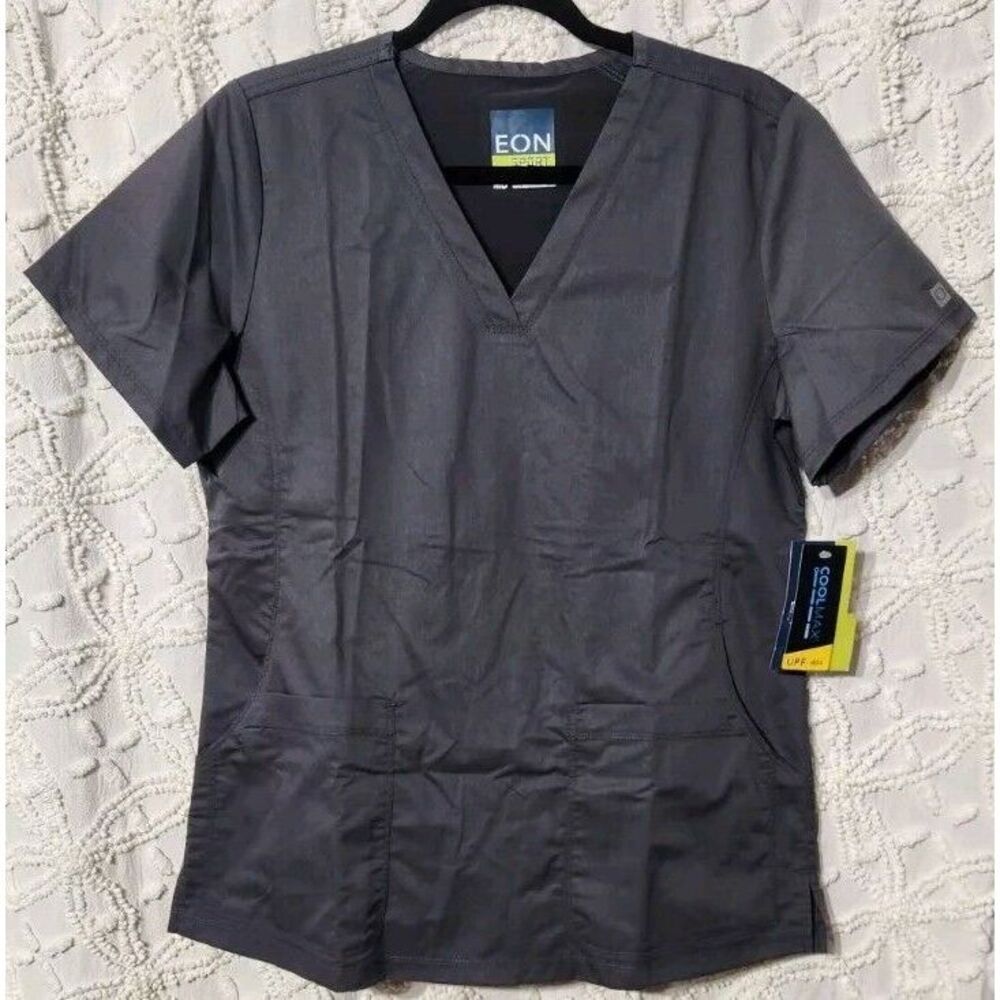 Maevn EON Scrub Top Unisex M Charcoal UPF Coolmax Uniform‎ Hospital Workwear